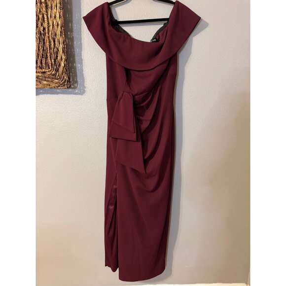 Xscape Formal Long Dress 14W Burdundy Party Gala Cruise Wedding Washable NEW - Picture 13 of 15